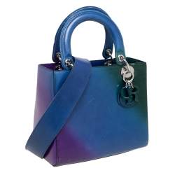 مملوكة مسبقًا Dior Ombre Multicolor Leather Medium Lady Dior Tote