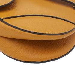 Pre Owned Dior Mustard Yellow Leather Saddle Bag