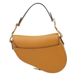 Pre Owned Dior Mustard Yellow Leather Saddle Bag