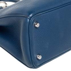 Pre Owned Dior Blue Grained Leather Medium Diorissimo Shopper Tote