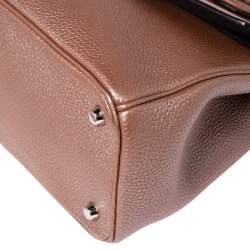 Pre Owned Dior Metallic Beige Leather Small Be Dior Flap Top Handle Bag