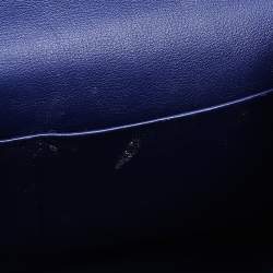 Pre Owned Dior Navy Blue Python Leather Be Dior Top Handle Bag
