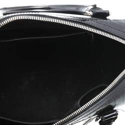 Pre Owned Dior Black Oblique Monogram Patent Leather Boston Bag