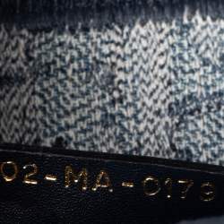 Pre Owned Dior Blue Oblique Denim Saddle Bag