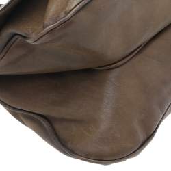 Pre Owned حقيبة كتف ديور غاوشو جلد أخضر زيتوني 