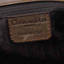 Pre Owned حقيبة كتف ديور غاوشو جلد أخضر زيتوني 