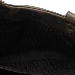 Pre Owned حقيبة كتف ديور غاوشو جلد أخضر زيتوني 