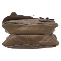 Pre Owned حقيبة كتف ديور غاوشو جلد أخضر زيتوني 