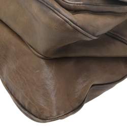 Pre Owned حقيبة كتف ديور غاوشو جلد أخضر زيتوني 