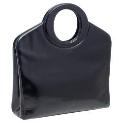 Pre Owned Dior Black Glossy Leather Vintage Frame Bag