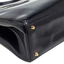 Pre Owned Dior Black Glossy Leather Vintage Frame Bag
