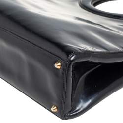 Pre Owned Dior Black Glossy Leather Vintage Frame Bag