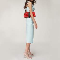 Pre Owned حقيبة كتف ديور هاردكور قماش أحمر / أسود