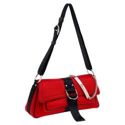 Pre Owned حقيبة كتف ديور هار دكور قماش أحمر / أسود