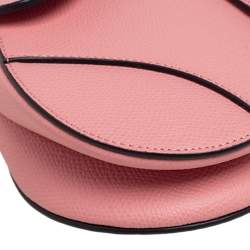 Pre Owned Dior Pink Leather Saddle Shoulder Bag