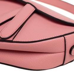 Pre Owned Dior Pink Leather Saddle Shoulder Bag
