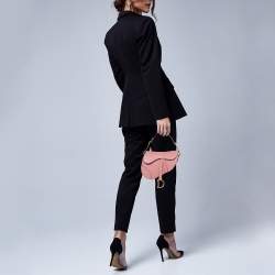 Pre Owned Dior Pink Leather Saddle Shoulder Bag