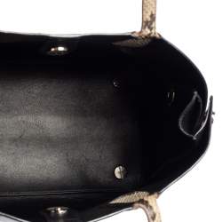 Pre Owned Dior Black/Beige Leather and Python Small Dior Addict Shopper Tote