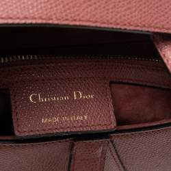 Pre Owned Dior Old Rose Leather Saddle Shoulder Bag