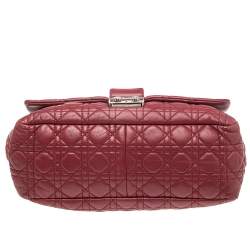 Pre Owned Dior Red Cannage Leather Large New Lock Flap Shoulder Bag