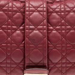 Pre Owned Dior Red Cannage Leather Large New Lock Flap Shoulder Bag