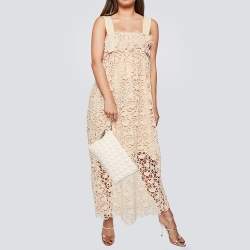 Pre Owned Dior White Cannage Leather Panarea Zip Pouch