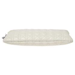 Pre Owned Dior White Cannage Leather Panarea Zip Pouch