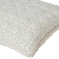 Pre Owned Dior White Cannage Leather Panarea Zip Pouch