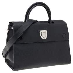 Pre Owned Dior Black Leather Medium Diorever Bag