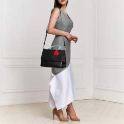 Pre Owned Dior Black Leather Medium Be Dior Top Handle Bag