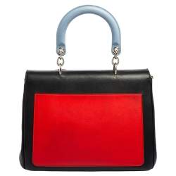 Pre Owned Dior Black Leather Medium Be Dior Top Handle Bag