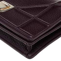 Pre Owned محفظة بسلسلة ديور ديوراما جلد عنابي 