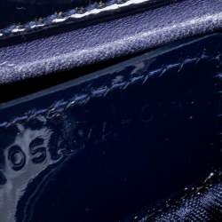 Pre Owned حقيبة يد توتس ديور ليدي ديور جلد لامع كاناج أزرق كحلي كبيرة