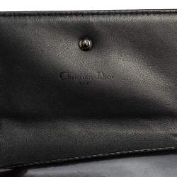 Dior Grey Micro Cannage Patent Leather Diorama Trifold Wallet