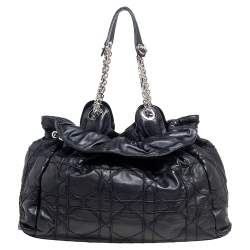 Pre Owned Dior Black Cannage Leather Le Trente Hobo