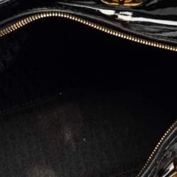 Pre Owned Dior Black Cannage Patent Leather Large Lady Dior Tote