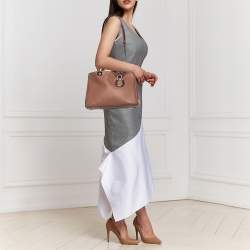 Pre Owned Dior Old Rose Leather Medium Diorissimo Shopper Tote