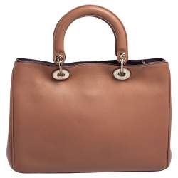 Pre Owned Dior Old Rose Leather Medium Diorissimo Shopper Tote