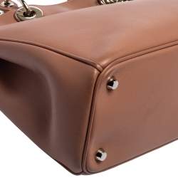 Pre Owned Dior Old Rose Leather Medium Diorissimo Shopper Tote