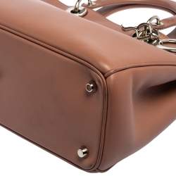 Pre Owned Dior Old Rose Leather Medium Diorissimo Shopper Tote