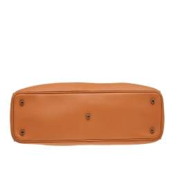 Pre Owned Dior Orange Leather Large Diorissimo Shopper Tote