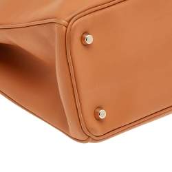 Pre Owned Dior Orange Leather Large Diorissimo Shopper Tote