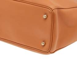 Pre Owned Dior Orange Leather Large Diorissimo Shopper Tote