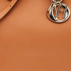 Pre Owned Dior Orange Leather Large Diorissimo Shopper Tote