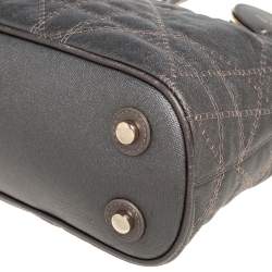 Pre Owned حقيبة يد ديور متروبول كانفاس مقوى كاناج رمادي ميتالك