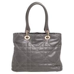 Pre Owned حقيبة يد ديور متروبول كانفاس مقوى كاناج رمادي ميتالك