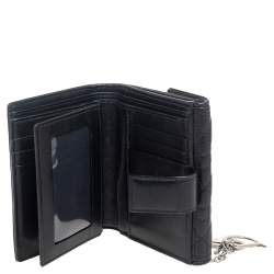 Dior Black Cannage Leather Lady Dior Compact Wallet