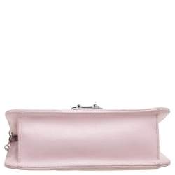 Pre Owned Dior Iridescent/Pink Cannage Quilted Patent and Leather New Lock Clutch Bag