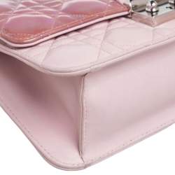 Pre Owned Dior Iridescent/Pink Cannage Quilted Patent and Leather New Lock Clutch Bag