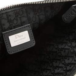 Pre Owned Dior Black/Red Floral Print Fabric Limited Edition Saddle Bag